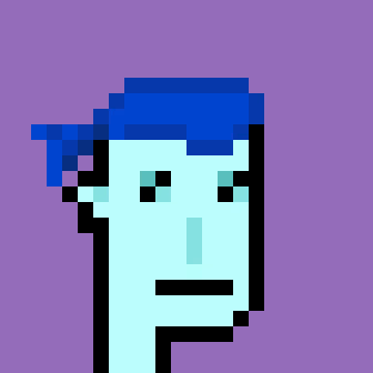 CryptoPunk #5822, a blue-faced Alien punk with a blue bandana